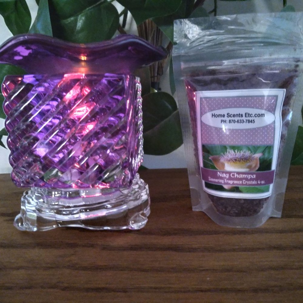 New Purple Glass Fragrance Warmer With Nag Champa